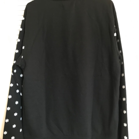 Large Unisex Nice Until Proven Naughty NEW black screenprint snowman sweatshirt - Picture 5 of 12